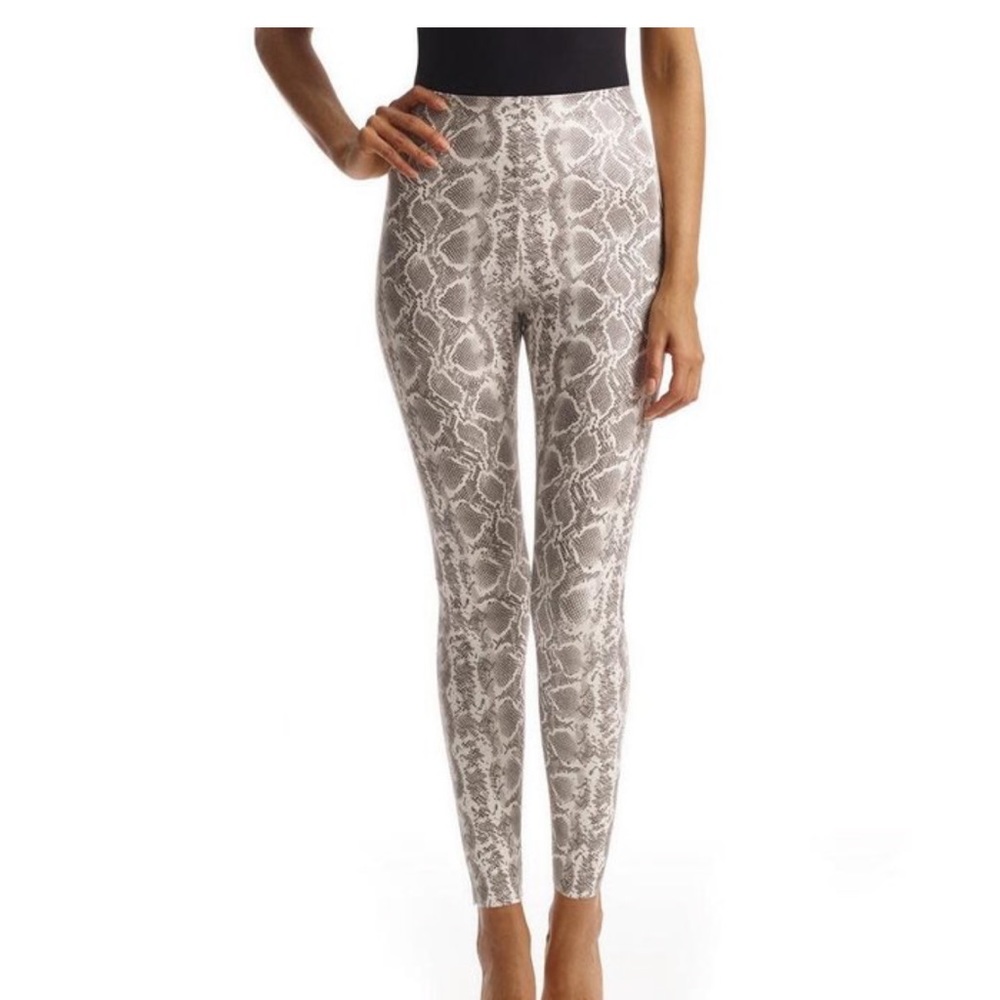 Commando White Snake Print Faux Leather Leggings